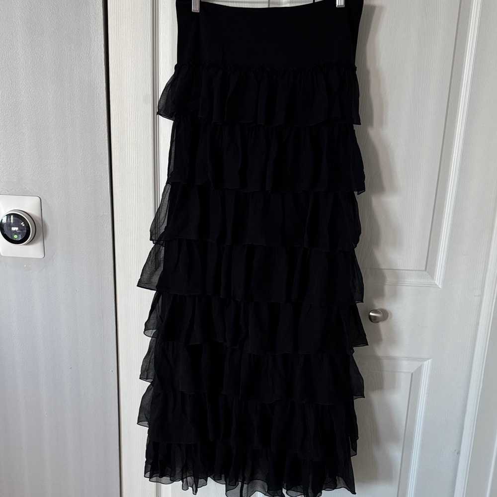 Elegant Black Tiered Skirt
